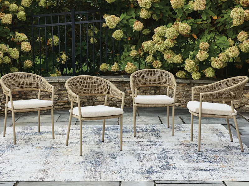 Orchard Beach - Arm Chair With Cushion (Set of 4) - Beige by Unique Piece Furniture