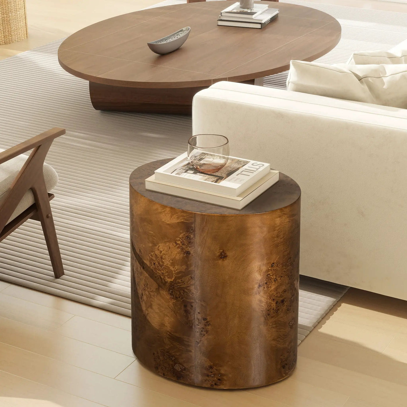 Nebula - Accent Oval Pillar Side Table by HouseOfZazla
