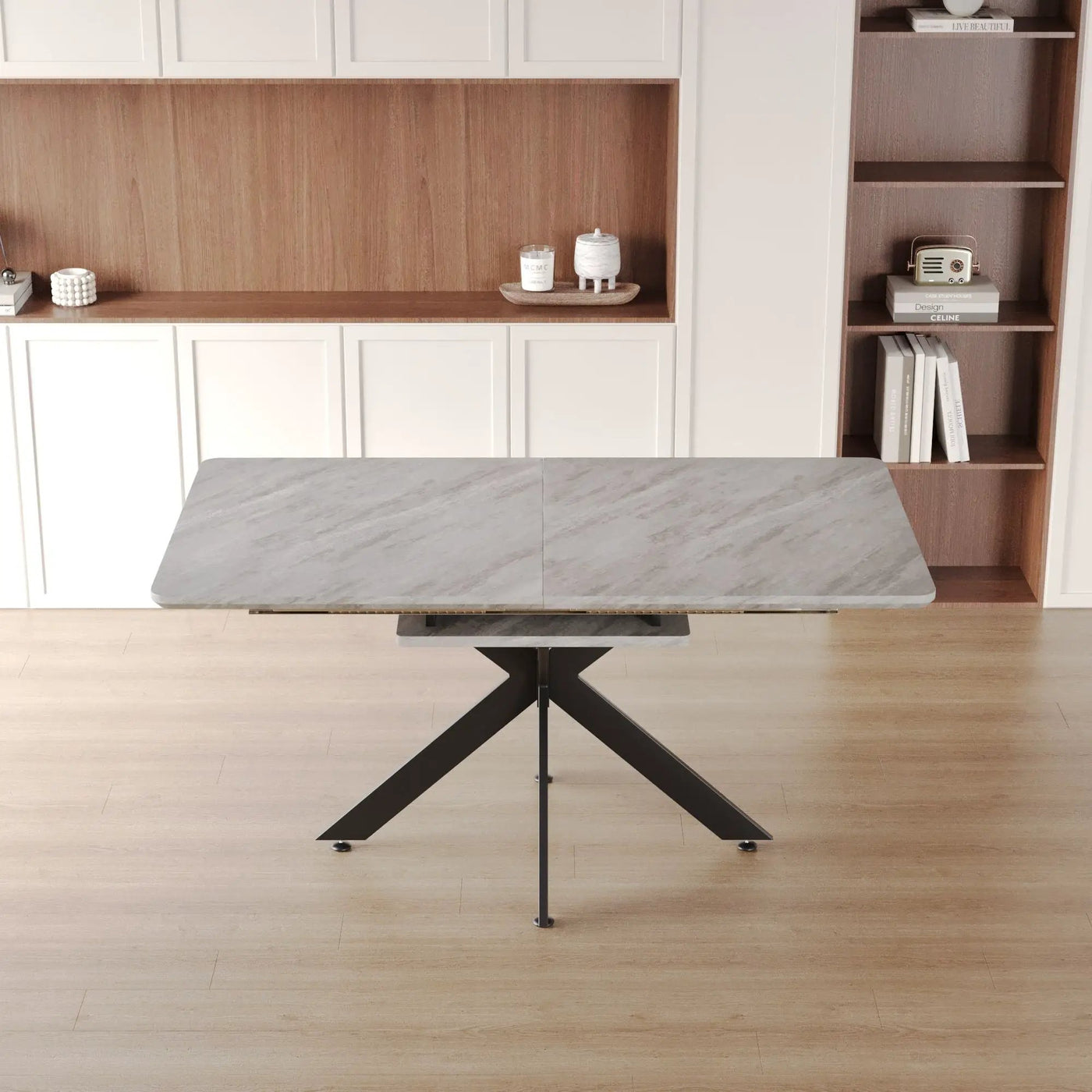 Modern Mid-Century Dining Table Set With Extendable Design by HouseOfZazla