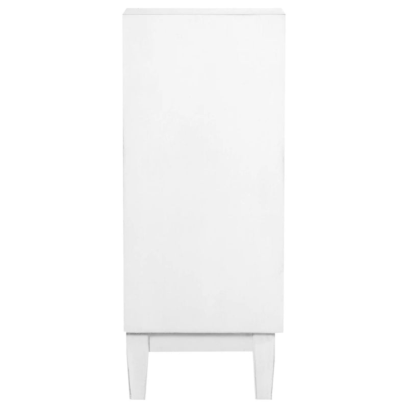 Gambon 2-door Wood Honeycomb Pattern Accent Cabinet White by Unique Piece Furniture