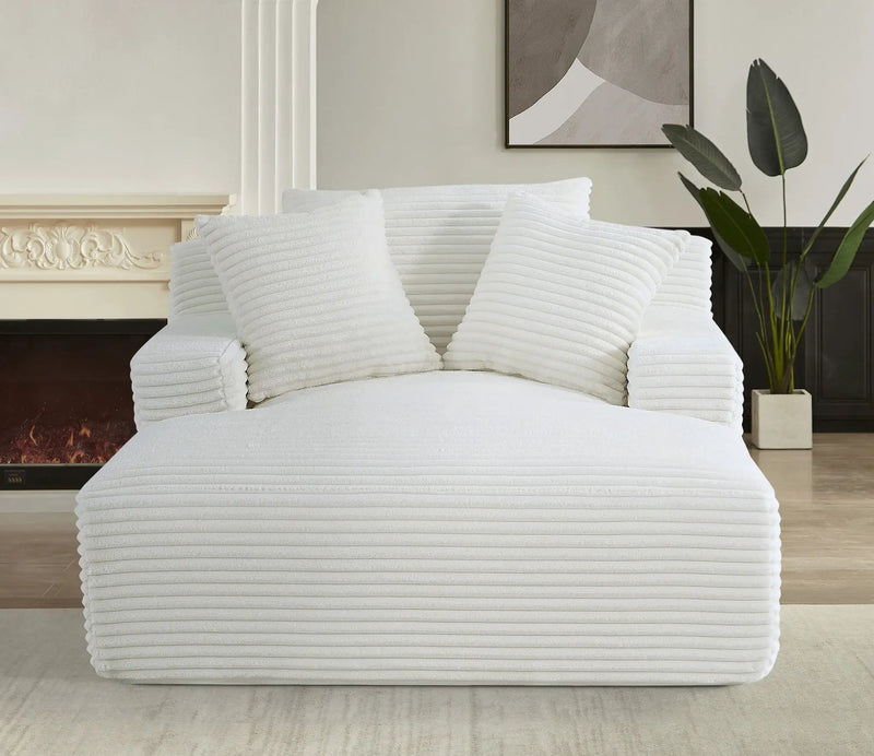 Cloudline - Oversized Chaise Lounge, Modern Comfy Couch With Full Foam Cushioning, Cozy Sleeper Sofabed by HouseOfZazla