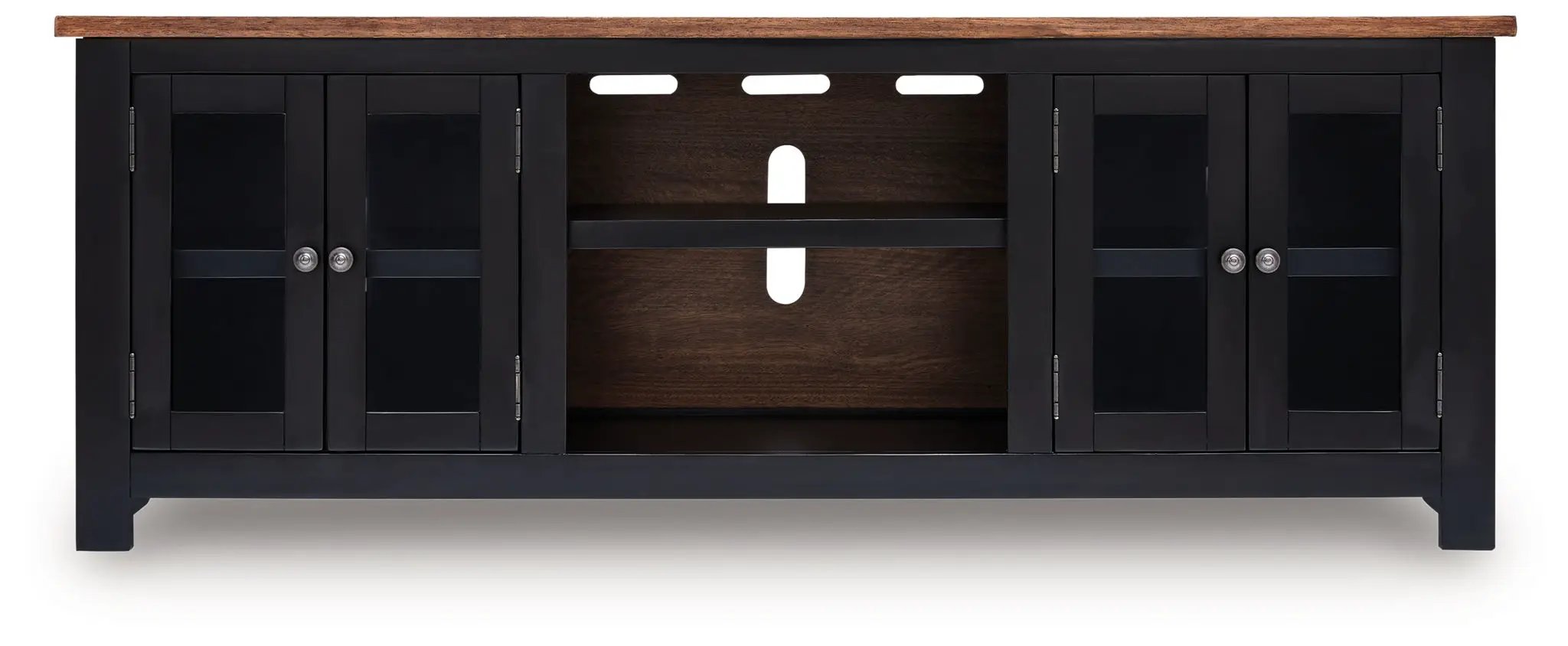 Wildenauer - XL TV Stand With Fireplace Option - Brown / Black by Unique Piece Furniture