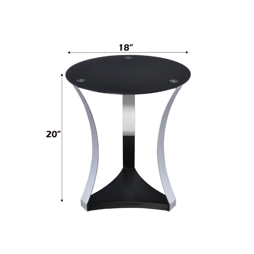 Geiger - End Table - Black Glass & Chrome by Unique Piece Furniture