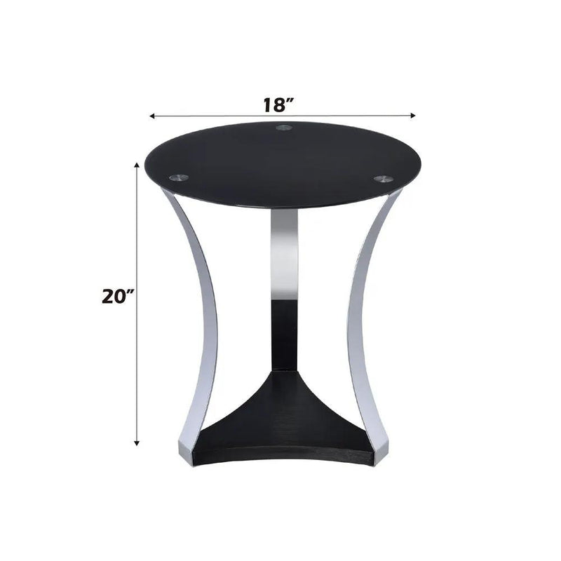 Geiger - End Table - Black Glass & Chrome by Unique Piece Furniture