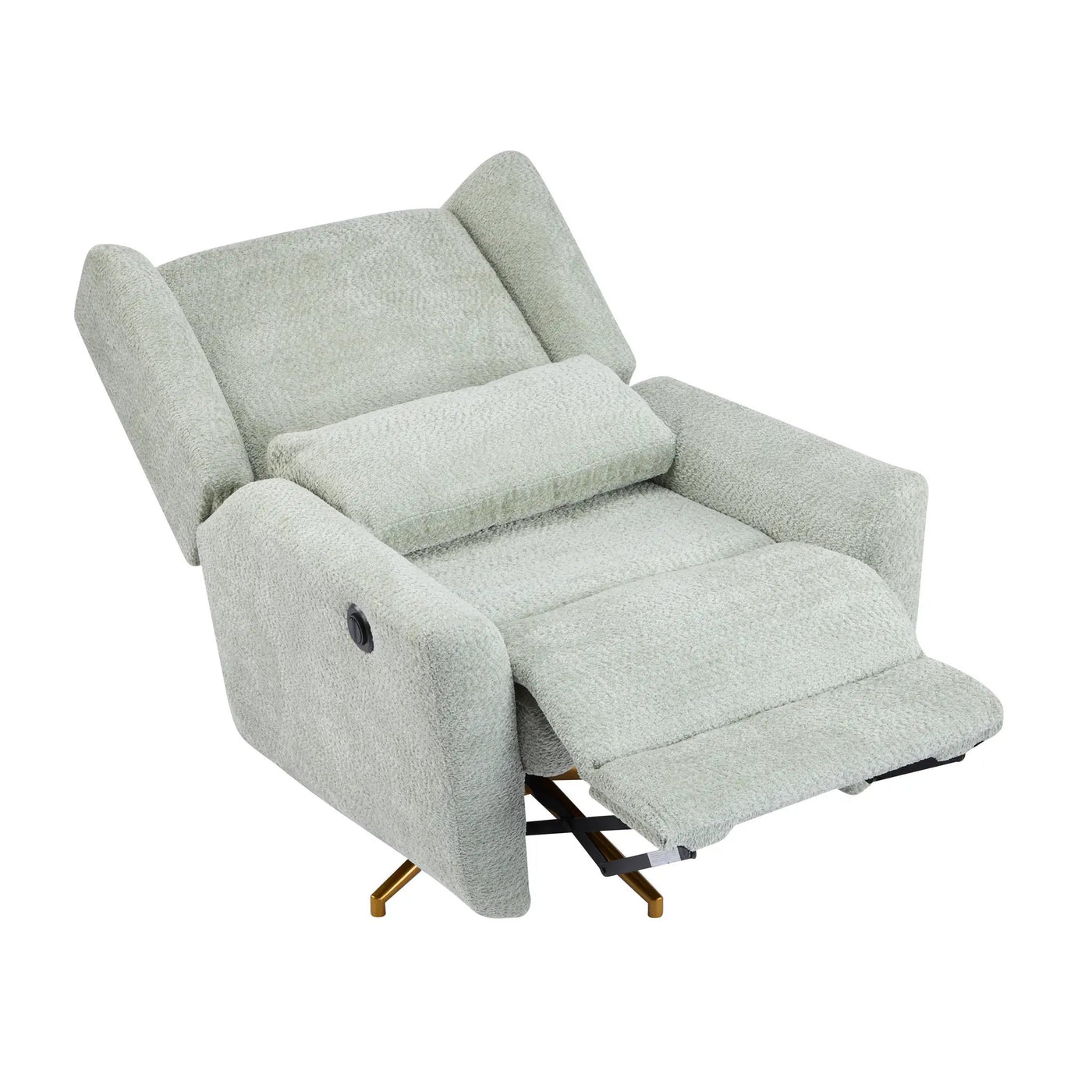 Power Recliner Chair Swivel with Boucle Upholstery and 360° Swivel by HouseOfZazla