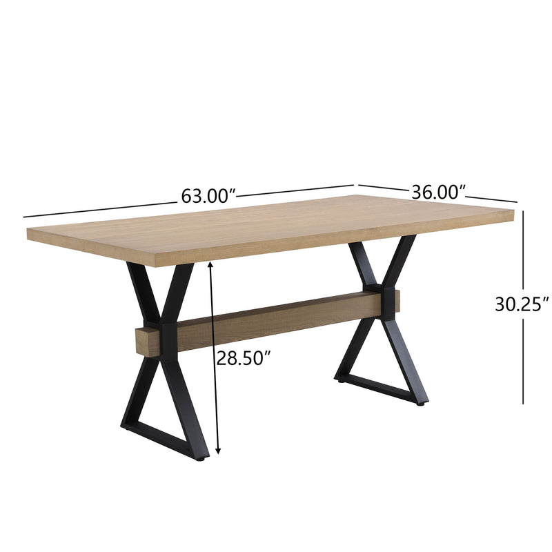 Elevated Farmhouse Dining Table With X-Shaped Legs - Light Ash by HouseOfZazla