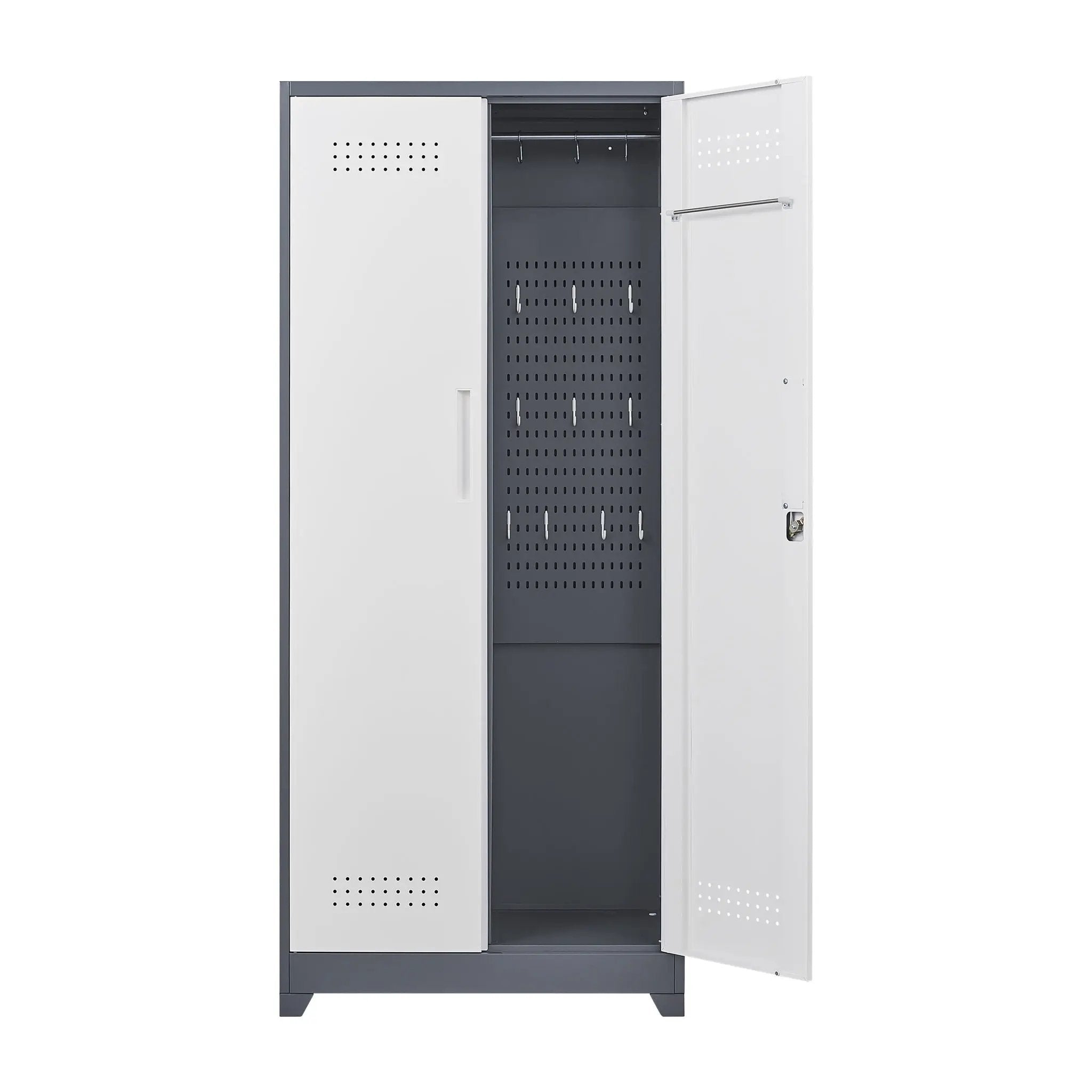 Lockers With Locking Doors, Adjustable Shelves, High Broom Tool Storage Cabinet by HouseOfZazla