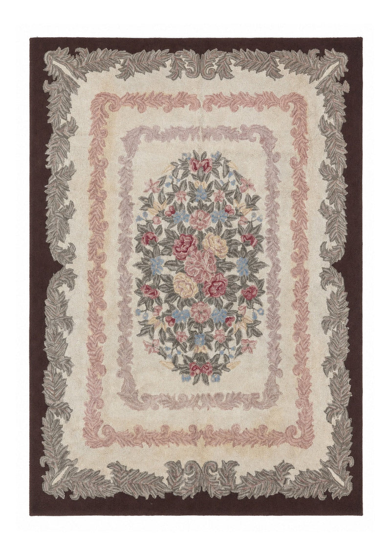 American Hand Hooked Rug 9x12, Vintage Aubusson Carpet, Wool by Jewel Rugs