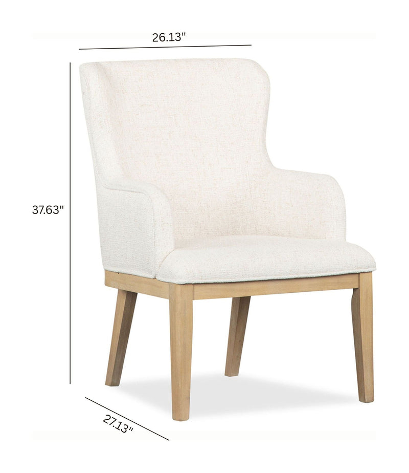 Somerset - Dining Arm Chair With Upholstered Seat & Back (Set of 2) - Butternut and Omari Natural, photo 4 of 7