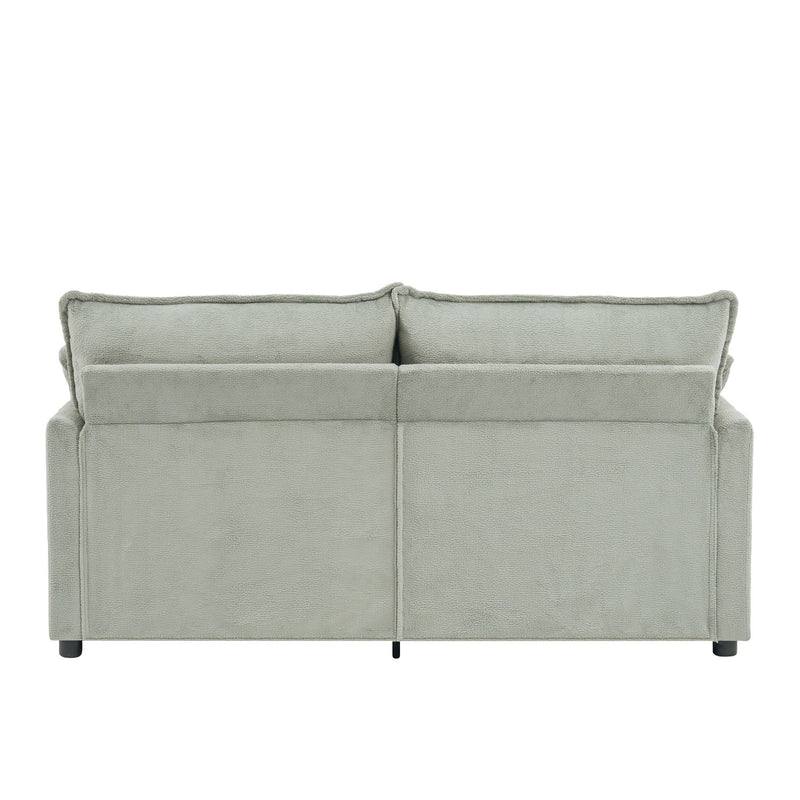 Modern Loveseat Sofa, Upholstered Couch With Side Storage Pockets by HouseOfZazla