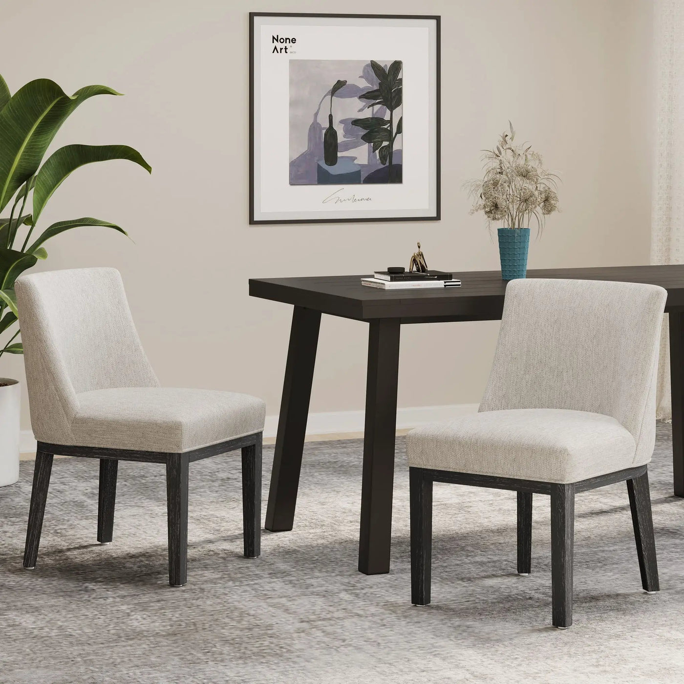 Modern Dining Chair With Durable Fabric Upholstery And Sturdy Wooden Frame (Set of 2) by HouseOfZazla