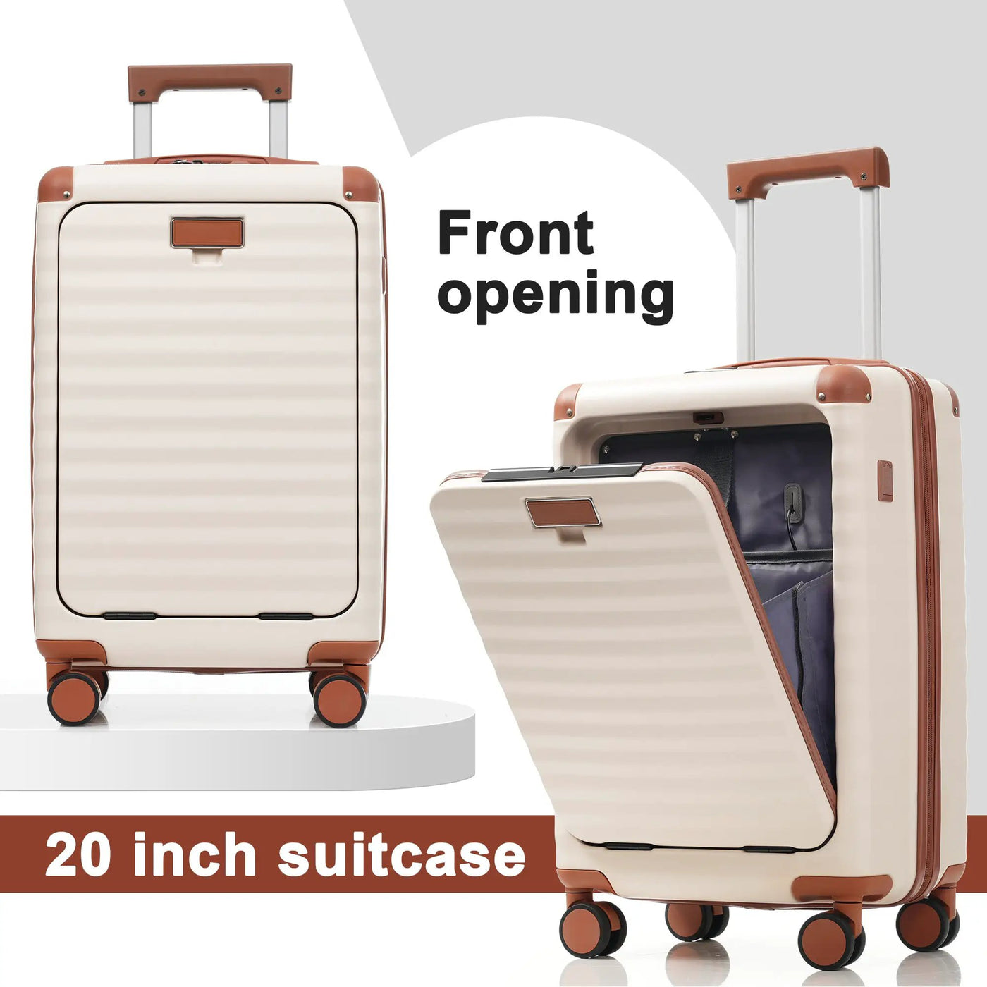 Deluxe 5-Piece Hard-Side Luggage Set with USB and TSA Locks by HouseOfZazla