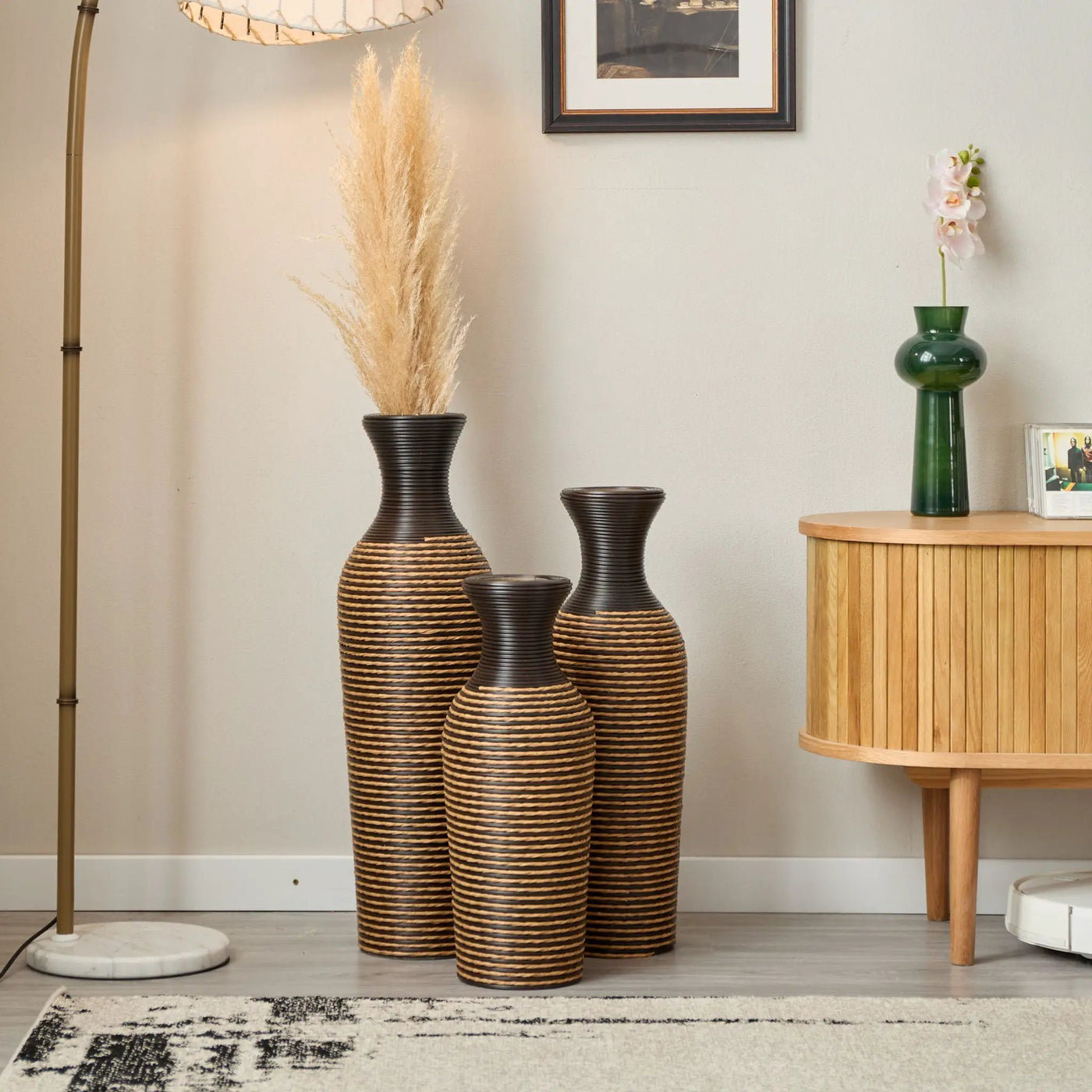 Classic And Neat Floor Vase, High Independent Flower Stand (Set of 3) by HouseOfZazla