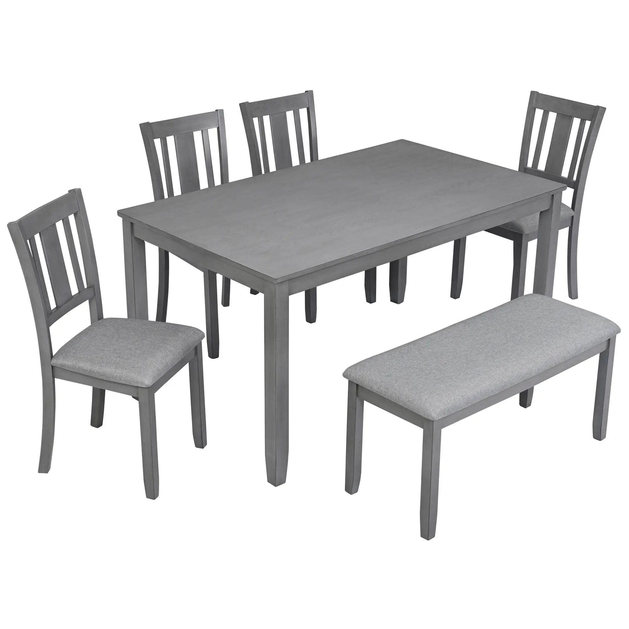 Kitchen Dining Set, Rectangular Dining Table With Upholstered Chairs by Unique Piece Furniture