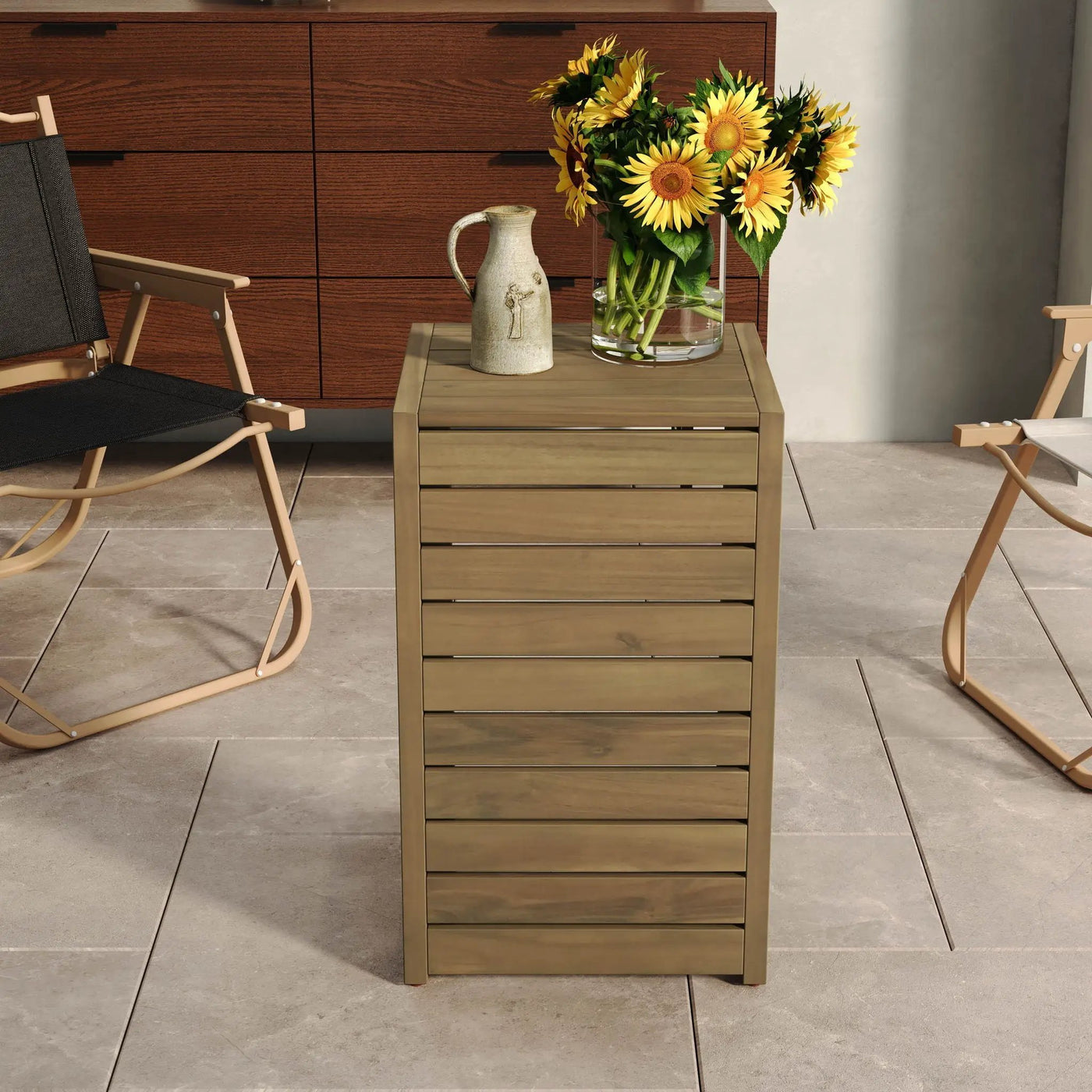 Aluminum Outdoor C-Shaped Side Table for Patio by HouseOfZazla