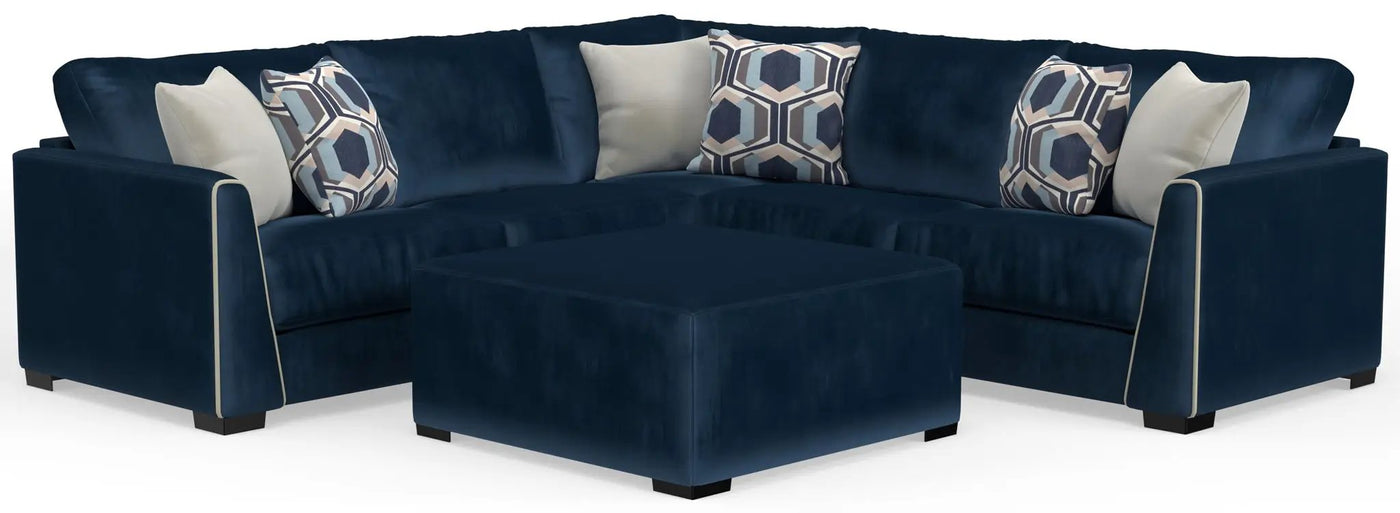 Jetson - Sectional With Comfort Coil Seat Cushions, Included Accent Pillows & Cocktail Ottoman by Unique Piece Furniture