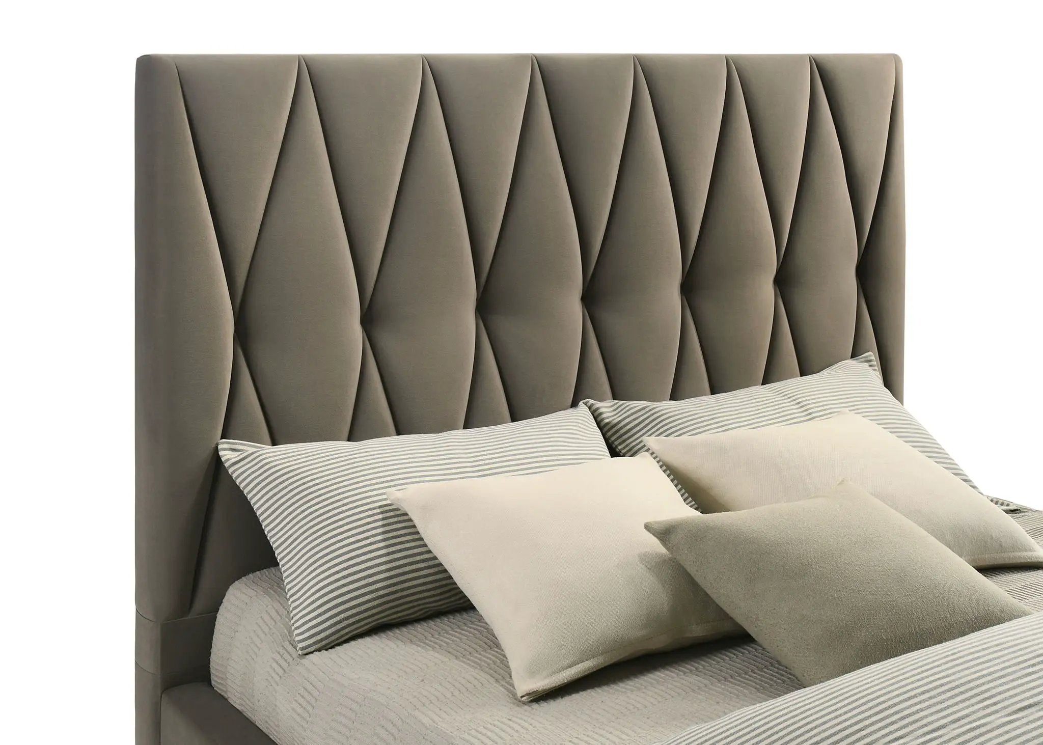Delsea Upholstered Eastern King Platform Bed Light Brown by Unique Piece Furniture