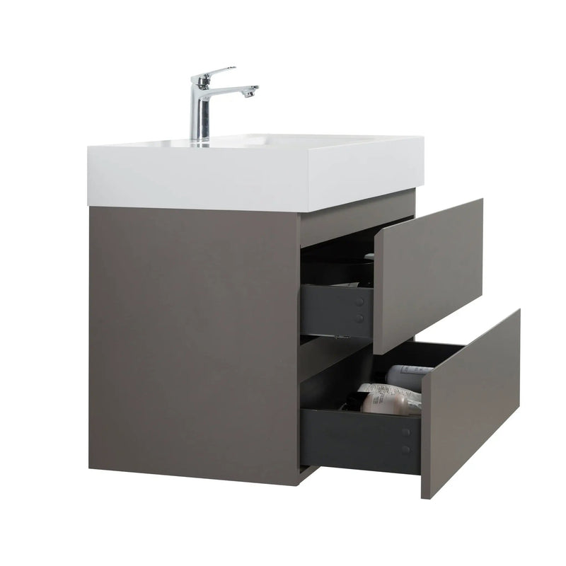 Alice - Bathroom Vanity With Sink, Large Storage Wall Mounted Floating Bathroom Vanity For Modern Bathroom, One-Piece Sink Basin Without Drain And Faucet by Unique Piece Furniture