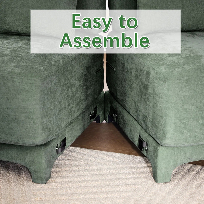 Stylish Sofa With Ottoman And Lumbar Pillows, Ergonomic Design by HouseOfZazla