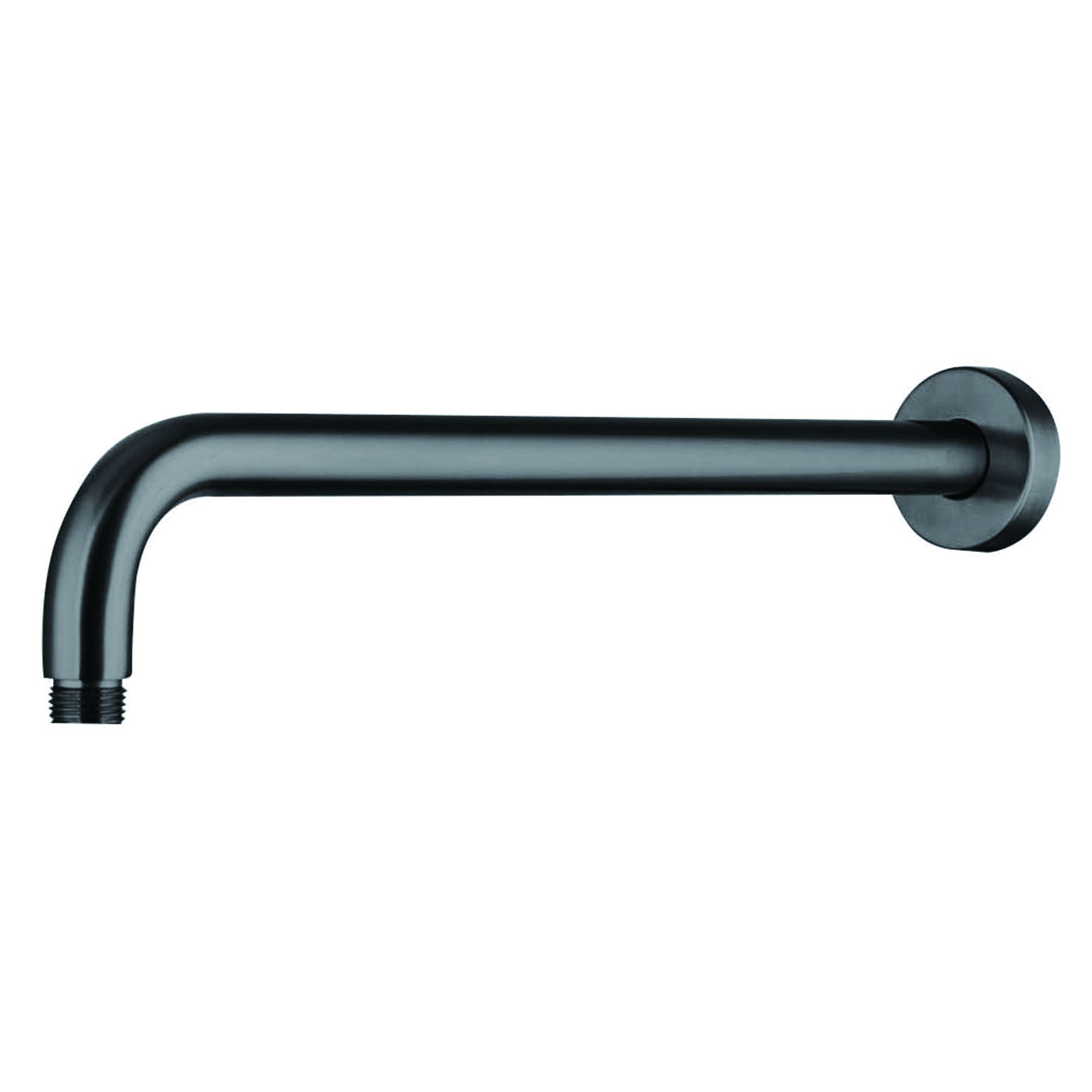 16" Shower Arm With Flange, Stainless Steel, Rust Resistant Design - Matte Black by HouseOfZazla