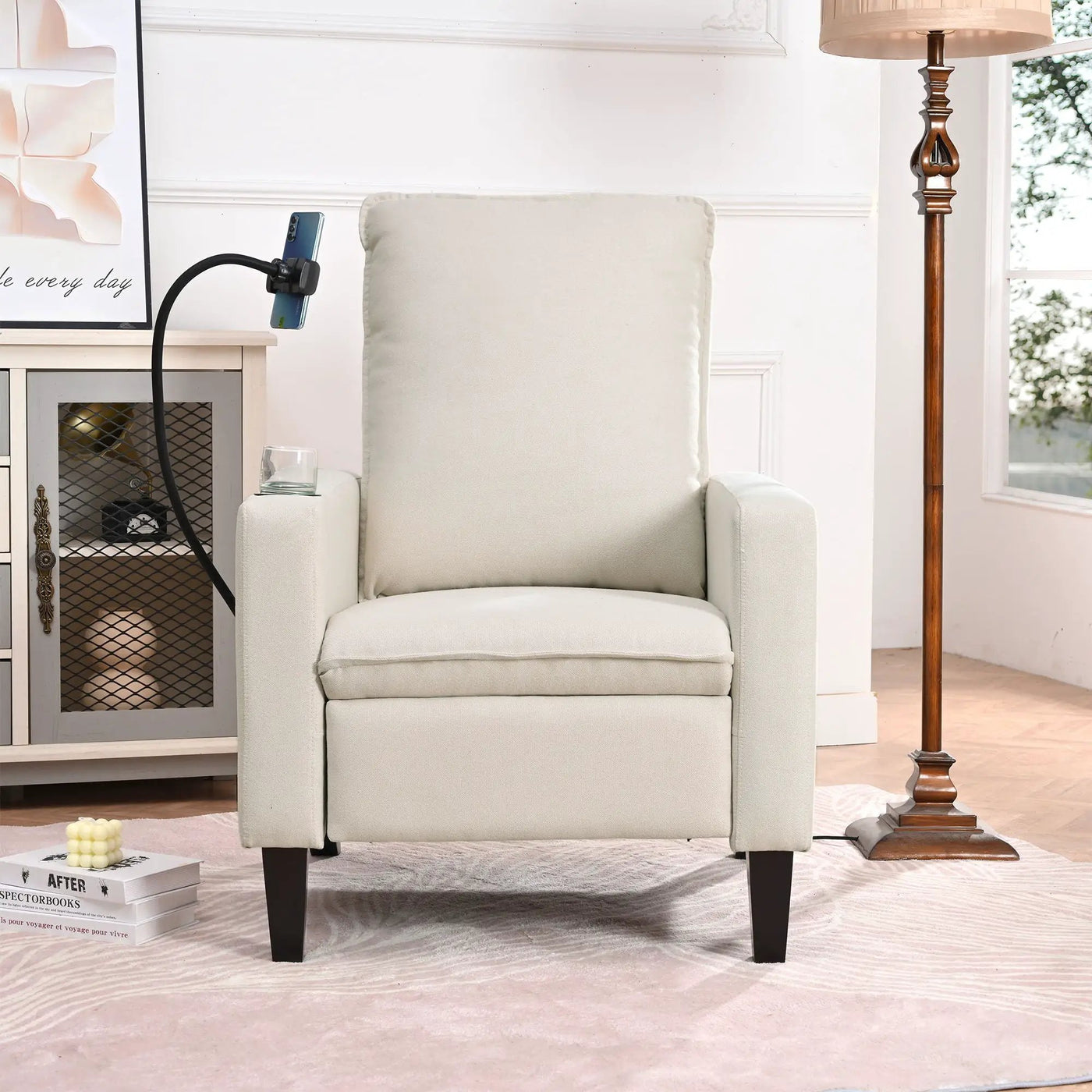 Recliner Chairs For Adults, Adjustable Recliner Sofa With Mobile Phone Holder & Cup Holder, Modern Reclining Chairs Fabric Push Back Recliner Chairs For Living Room, Bedroom by HouseOfZazla