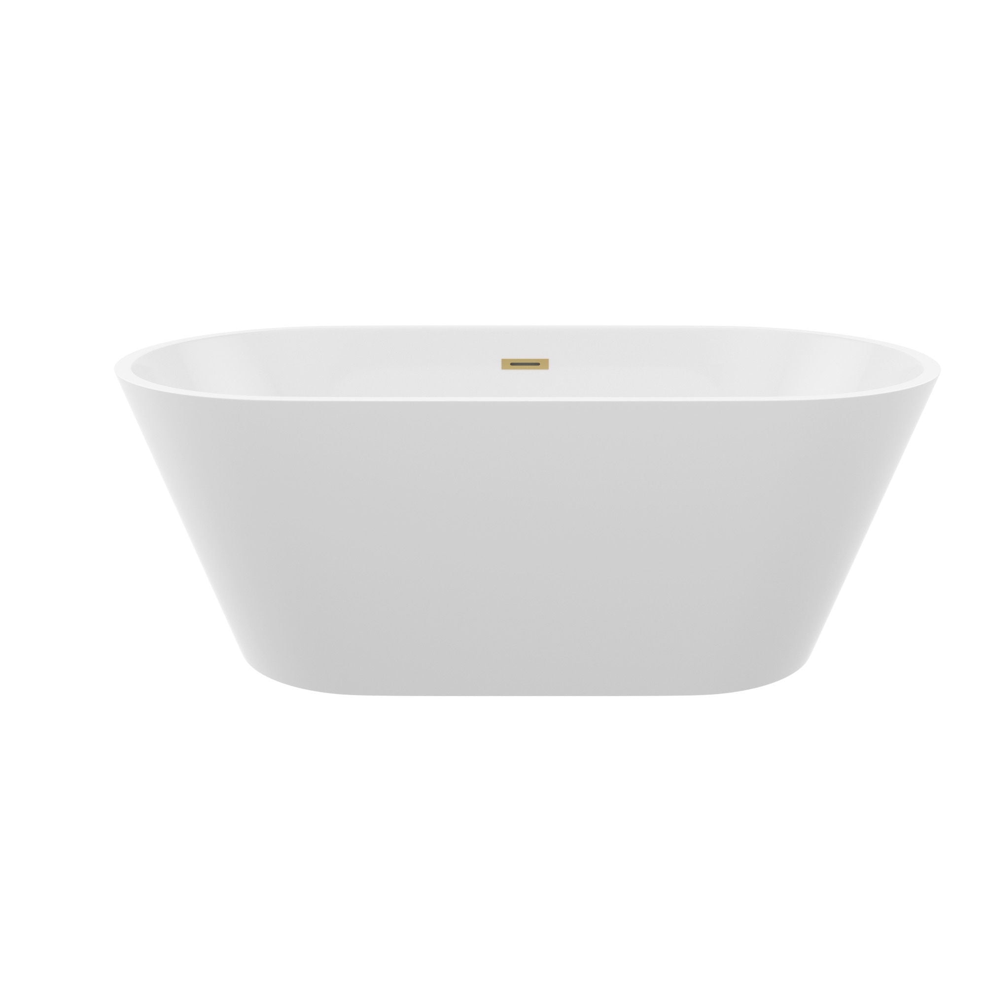 Gloss Freestanding Bathtub With Overflow And Pop Up Drain, Stand Alone Soaking Tub - Glossy White by HouseOfZazla