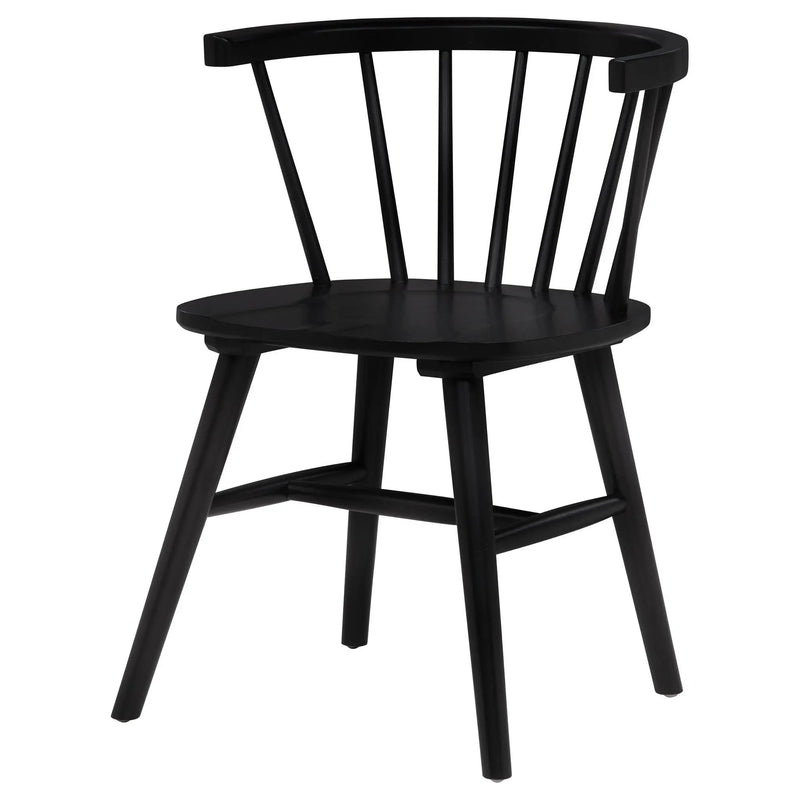 Jeffries Windsor Wood Dining Side Chair Black (Set of 2) by Unique Piece Furniture