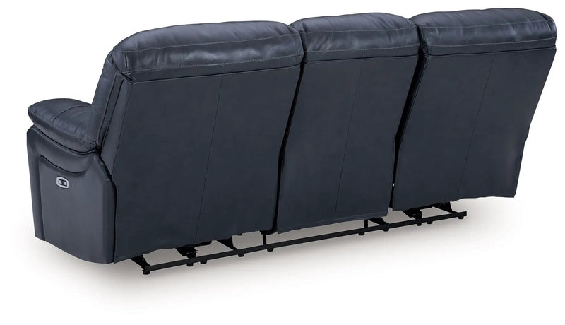 Leesworth - 3 Pc. - Power Reclining Sofa, Power Reclining Loveseat, Power Rocker Recliner - Ocean by Unique Piece Furniture