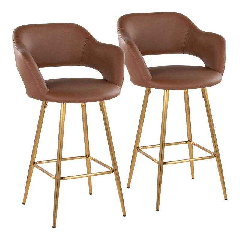 Margarite - Contemporary Fixed Height Counter Stool With Footrest (Set of 2) With Square by Unique Piece Furniture