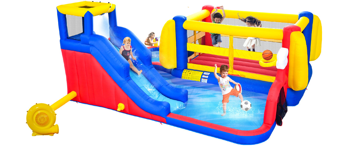 7 in 1 Inflatable Slide Water Park for Kids by HouseOfZazla