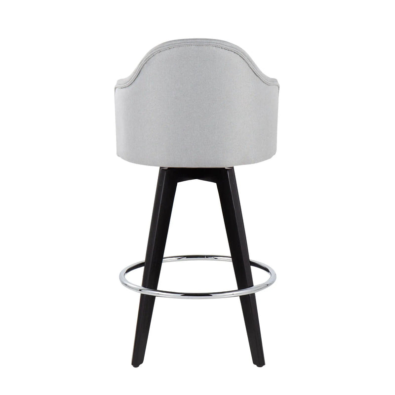 Ahoy - Contemporary Fixed Height Counter Stool With Round Footrest (Set of 2) by HouseOfZazla