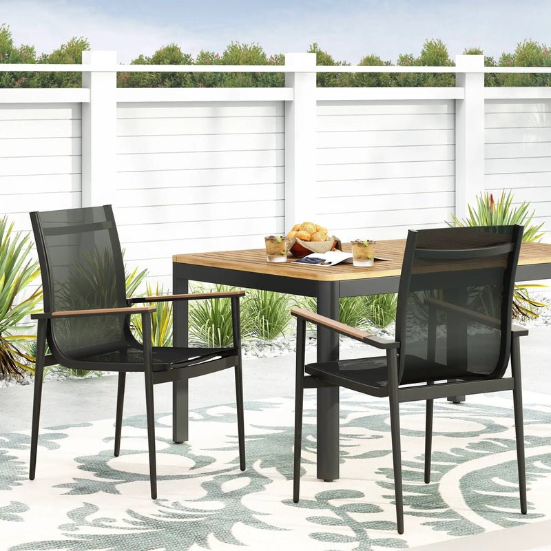 Barrister Dining Chair Set of 2 - Black / Natural by HouseOfZazla