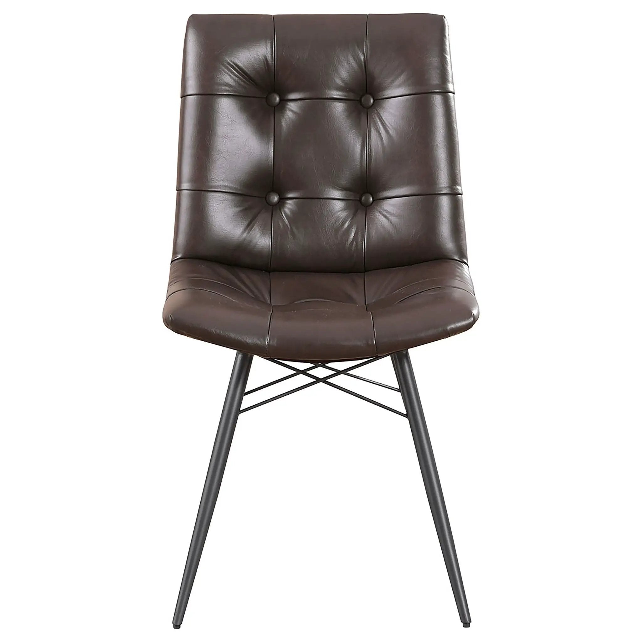Aiken Faux Leather Upholstered Dining Side Chair Dark Brown (Set of 4) by Unique Piece Furniture
