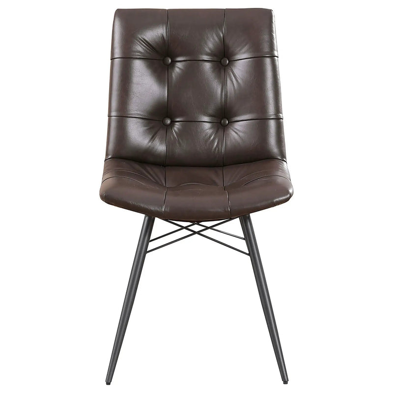 Aiken Faux Leather Upholstered Dining Side Chair Dark Brown (Set of 4) by Unique Piece Furniture