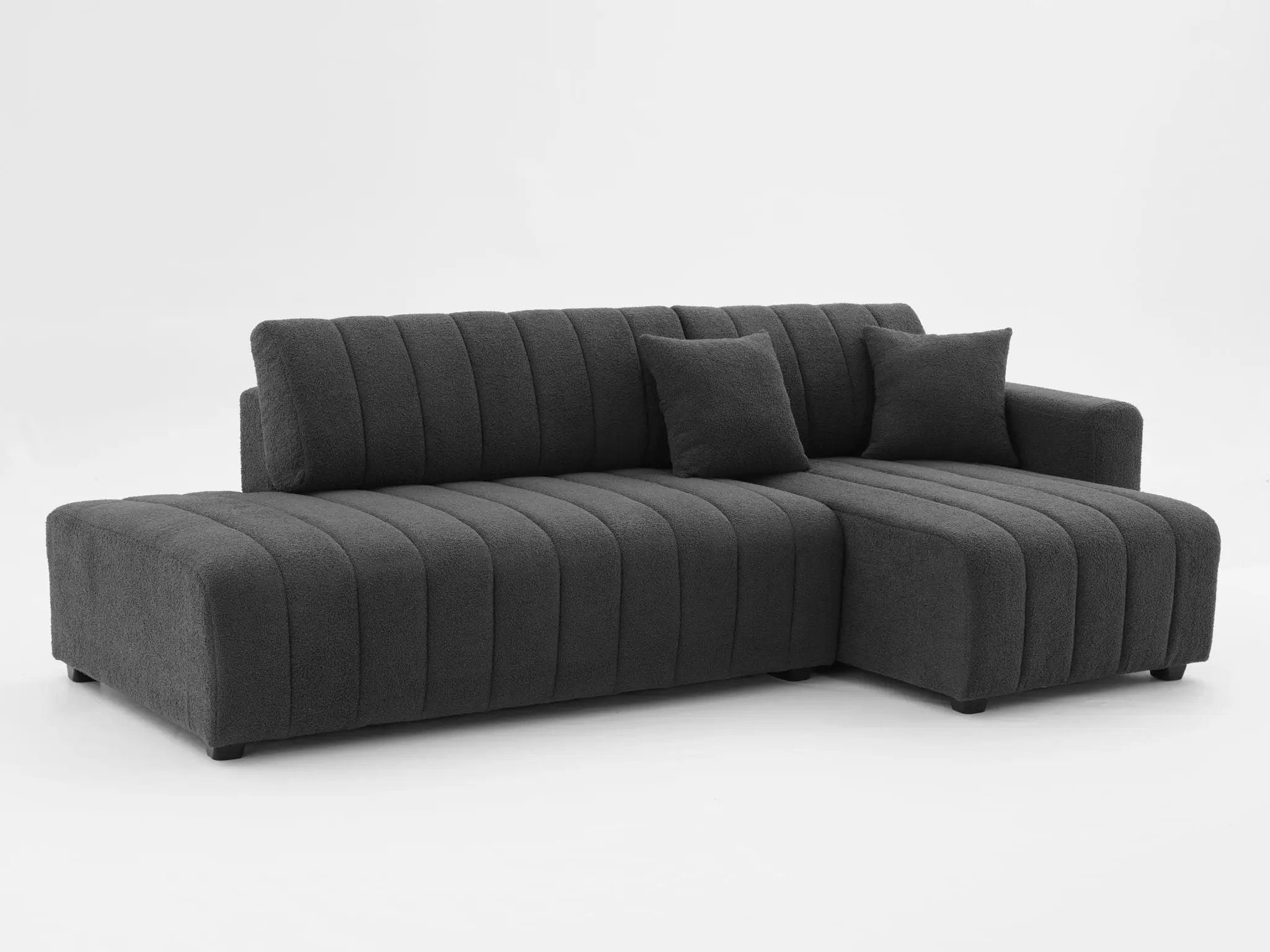 Jessica - Lamb Wool Sectional Sofa With Chaise by HouseOfZazla