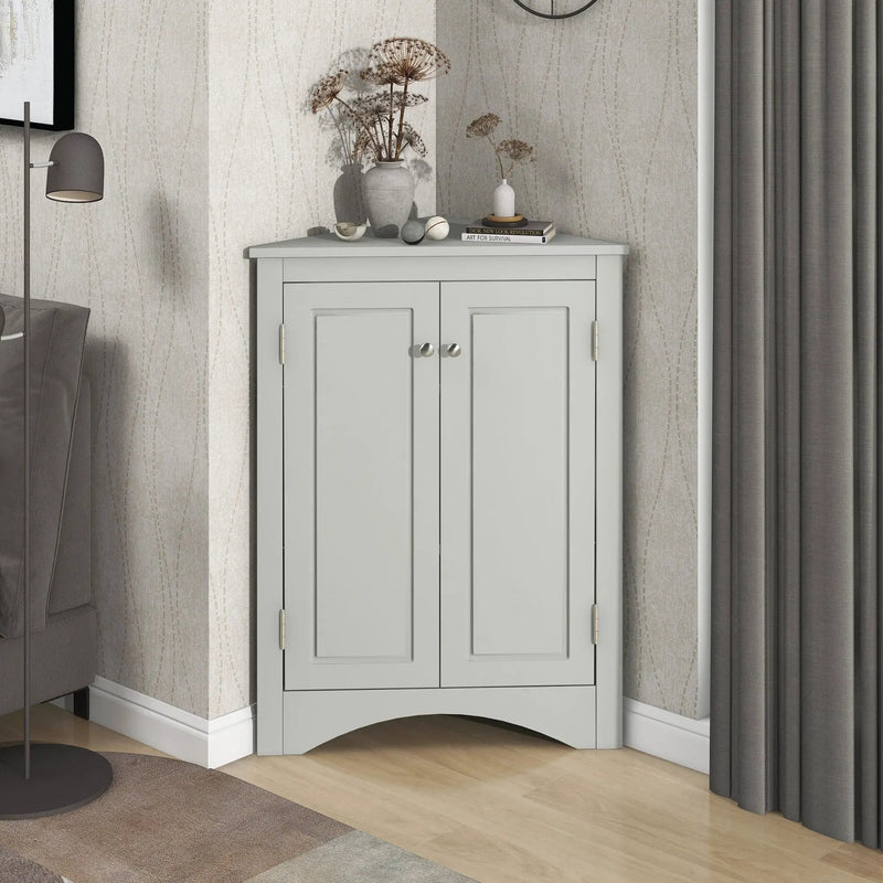 Triangle Bathroom Storage Cabinet With Adjustable Shelves, Freestanding Floor Cabinet For Home Kitchen by HouseOfZazla