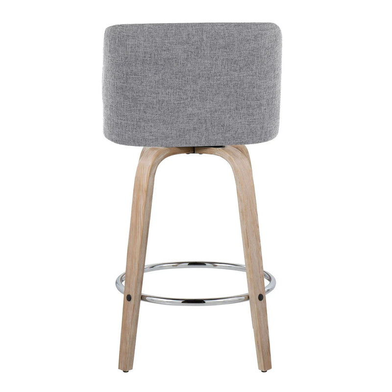 Toriano - Modern Design Fixed Height Counter Stool With Swivel With Round Footrest (Set of 2) by Unique Piece Furniture
