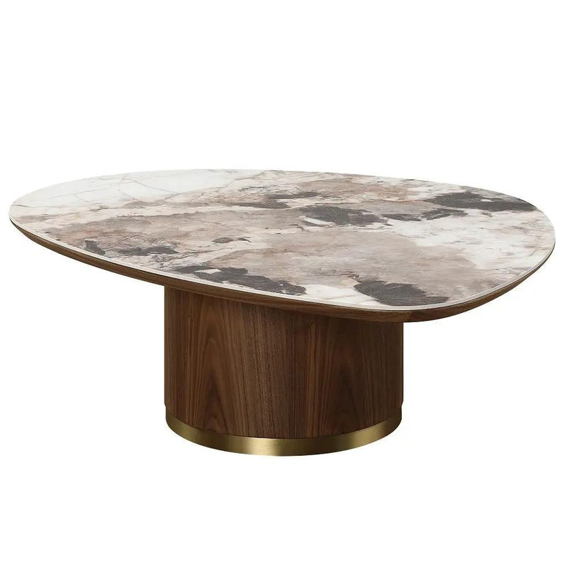 Willene - Coffee Table With Ceramic Top - Ceramic Top & Walnut by Unique Piece Furniture