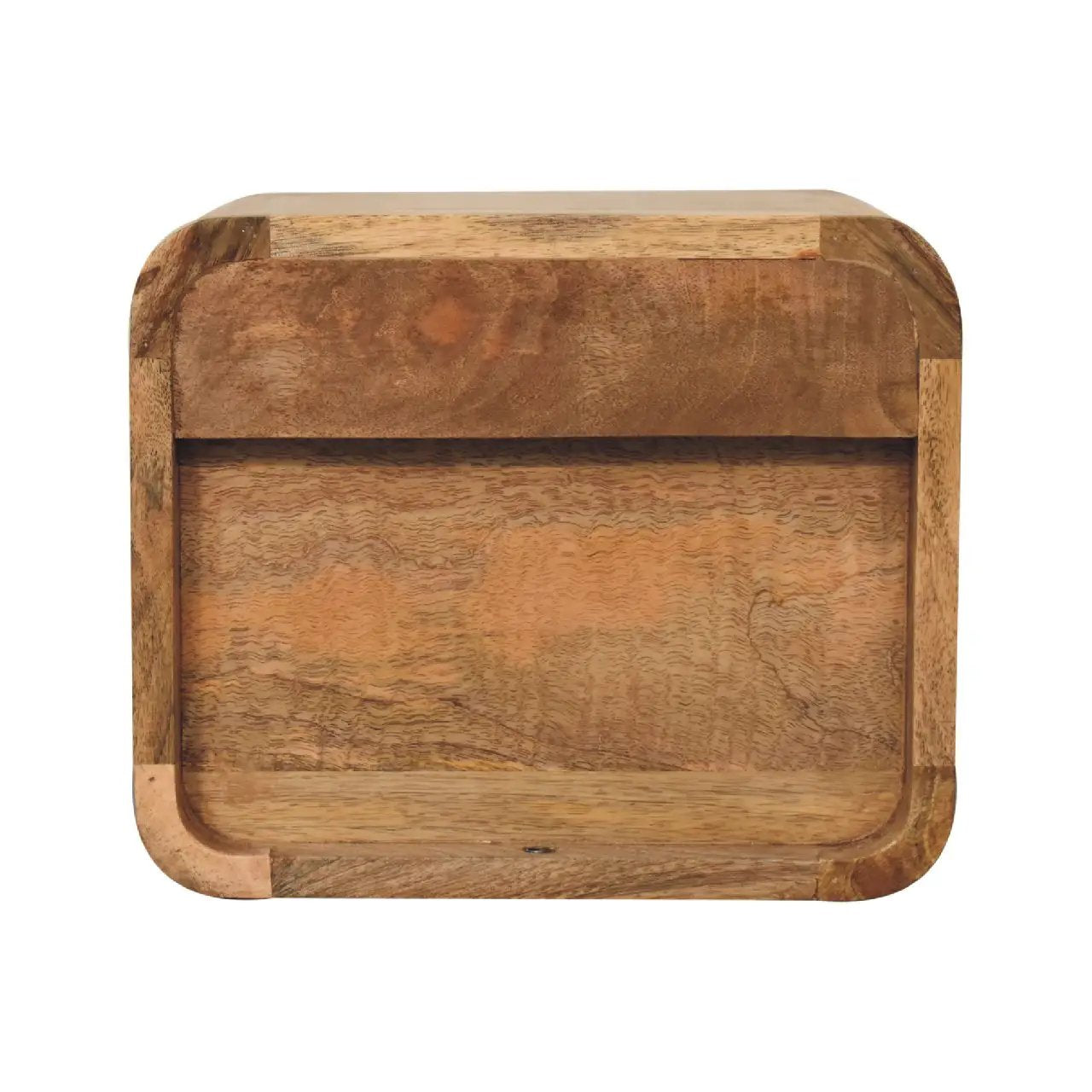 Solid Wood Mini Oak-ish Floating Open Bedside, 1-Drawer by HouseOfZazla