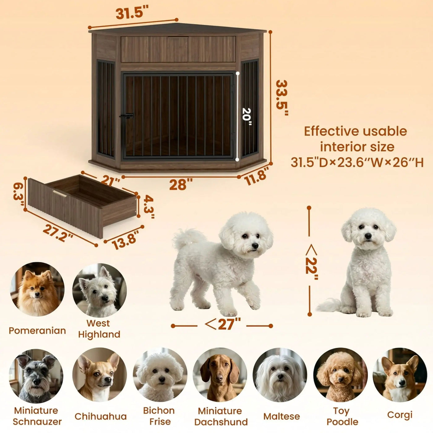 Corner Dog Crate by HouseOfZazla