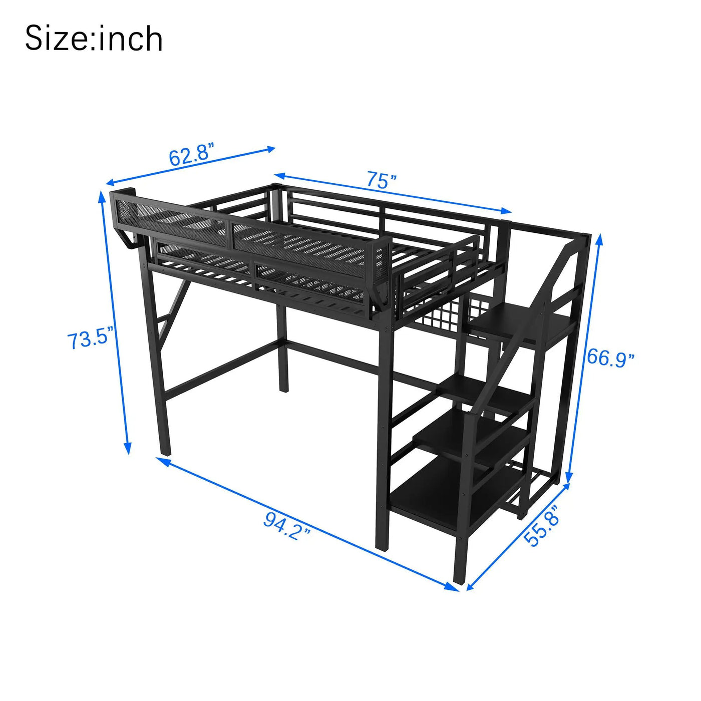 Loft Bed With Stairs And Storage by HouseOfZazla