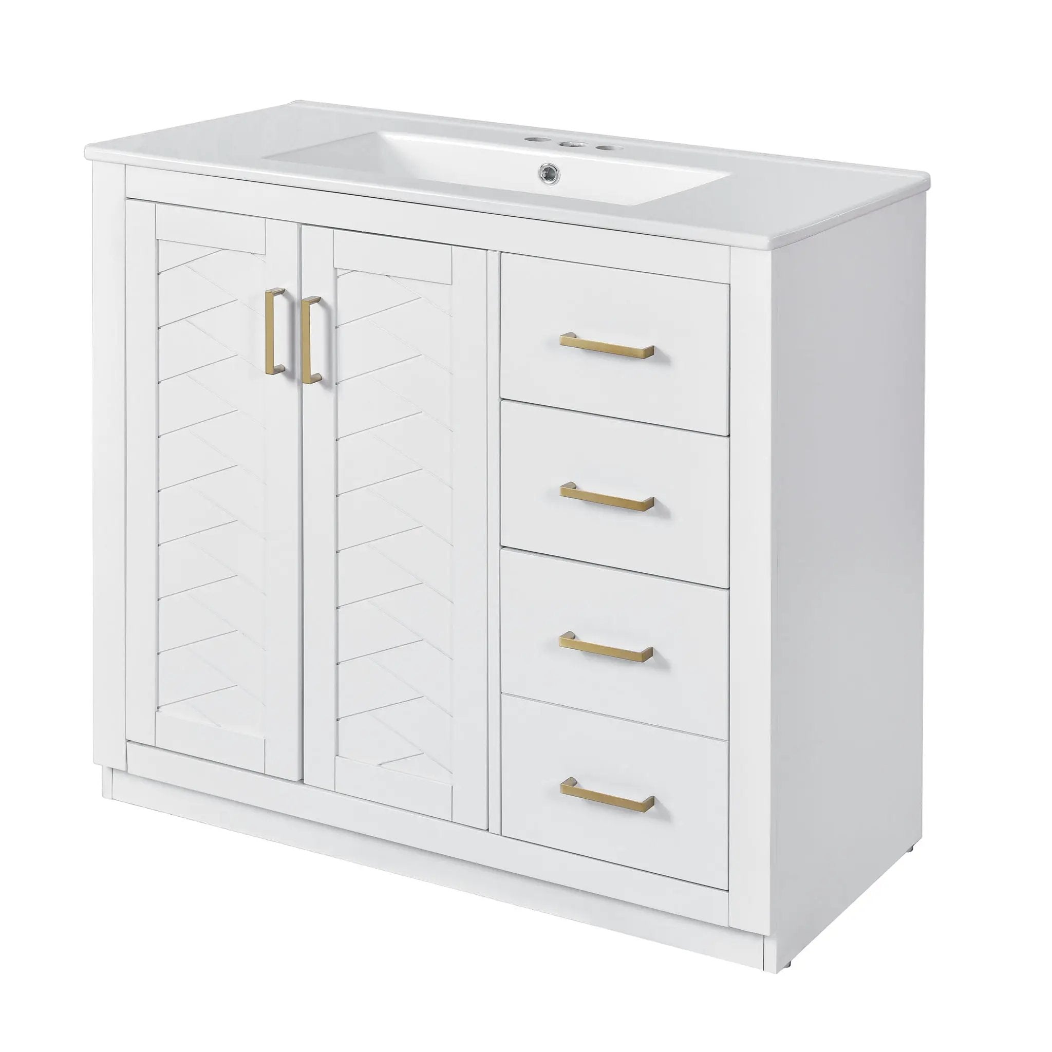 Bathroom Vanity With Sink Combo, Storage Cabinet, Freestanding Set With 3 Drawers & Soft Closing Doors by Unique Piece Furniture