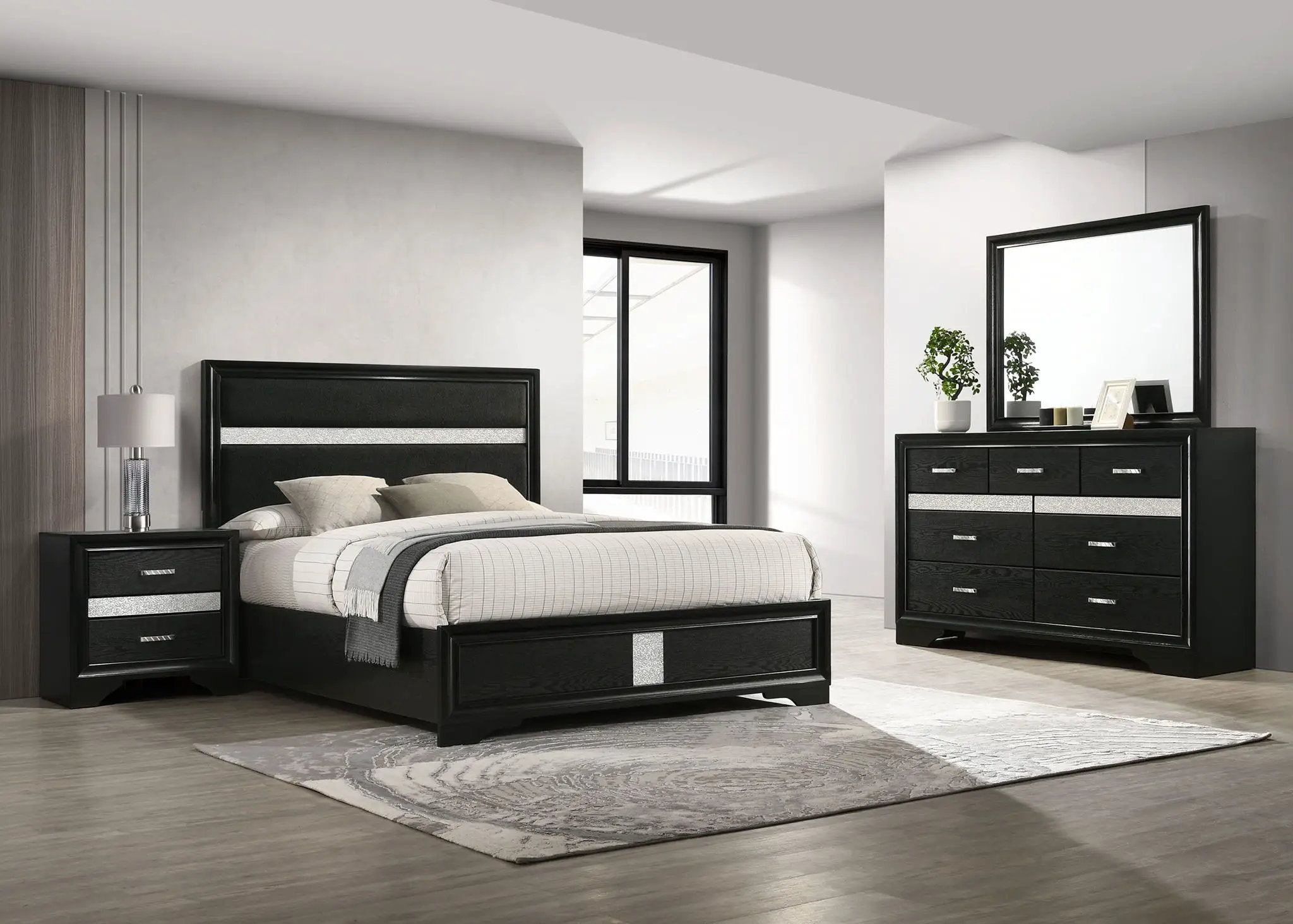 Miranda 4-piece Full Bedroom Set Black by Unique Piece Furniture