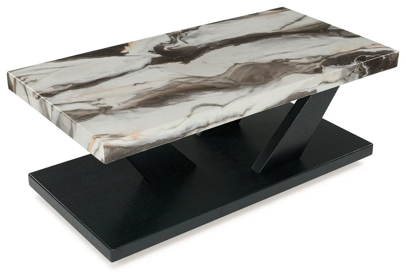 Cendill - Occasional Table Set (Set of 3) - Dark Brown / White / Black by Unique Piece Furniture