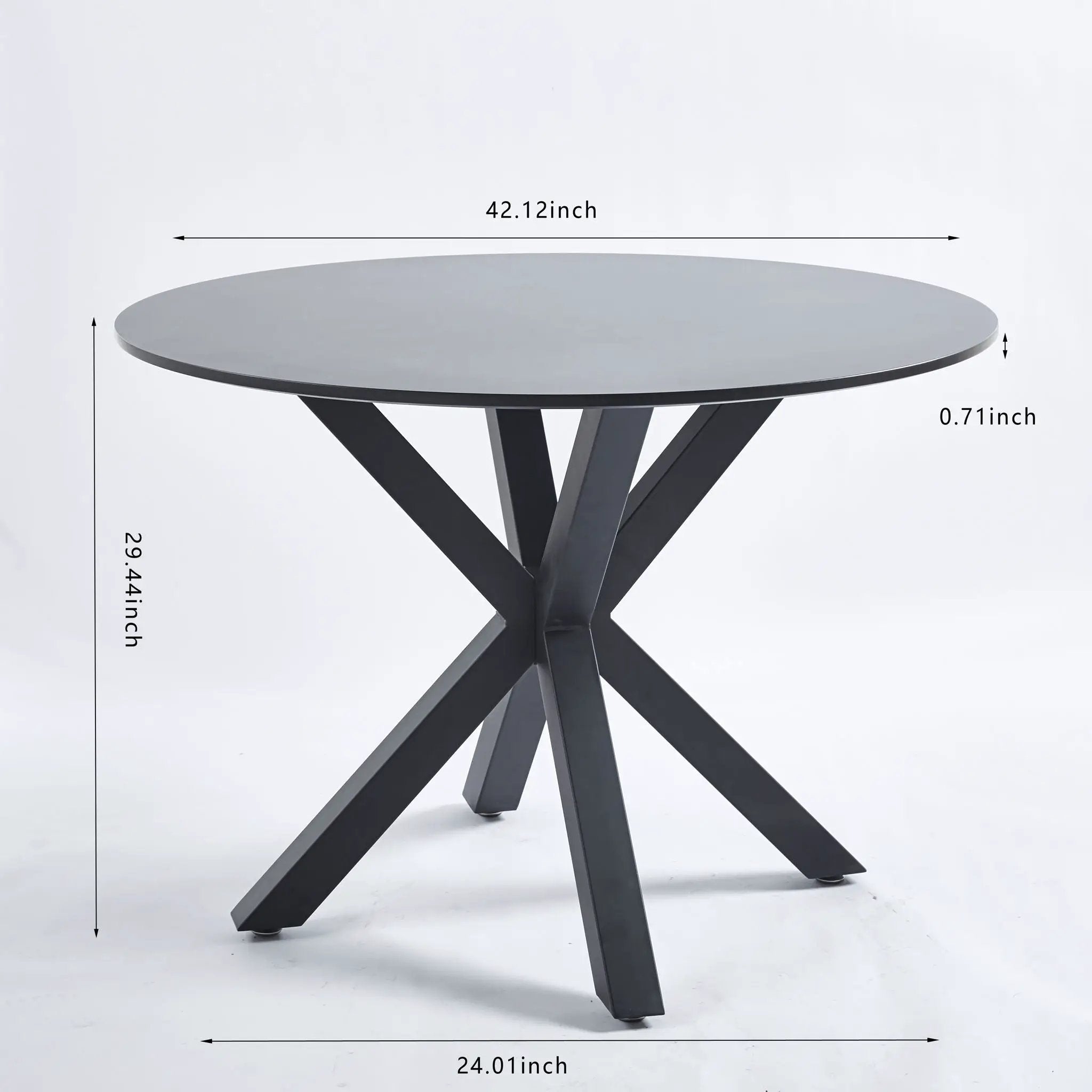 Table Mid-Century Dining Table For 4 - 6 People With Round Table Top, Pedestal Dining Table, End Table Leisure Coffee Table, Cross Leg by Unique Piece Furniture