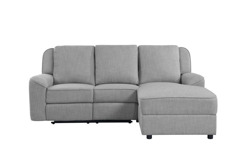 Destiny - Linen Sectional Sofa With Dropdown Table - Gray by Unique Piece Furniture