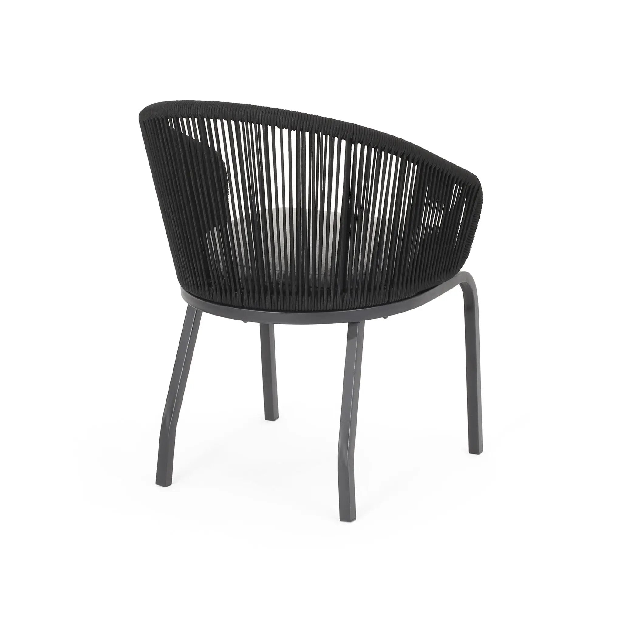 Outdoor Wicker Chair With Powder-Coated Iron Legs by HouseOfZazla
