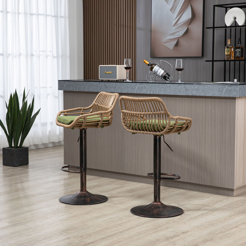 Modern Swivel Bar Stools Adjustable Counter Chairs With Footrest (Set of 2) by HouseOfZazla