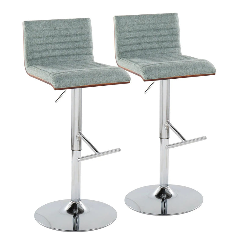 Mason - Contemporary Adjustable Barstool & Swivel With Straight T Footrest (Set of 2) by HouseOfZazla