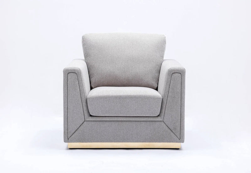 Valin - Linen Chair For Living Room - Gray by HouseOfZazla